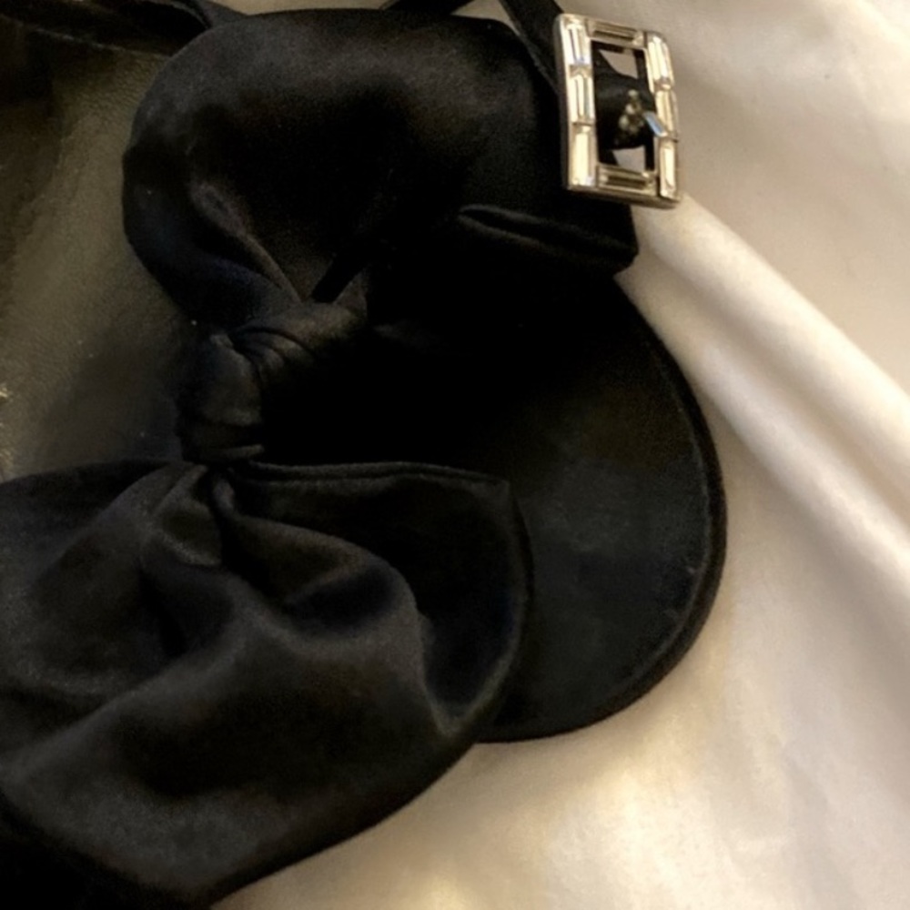 Givenchy Silk Bow Black Ankle Strap Heels - Picture 3 of 13